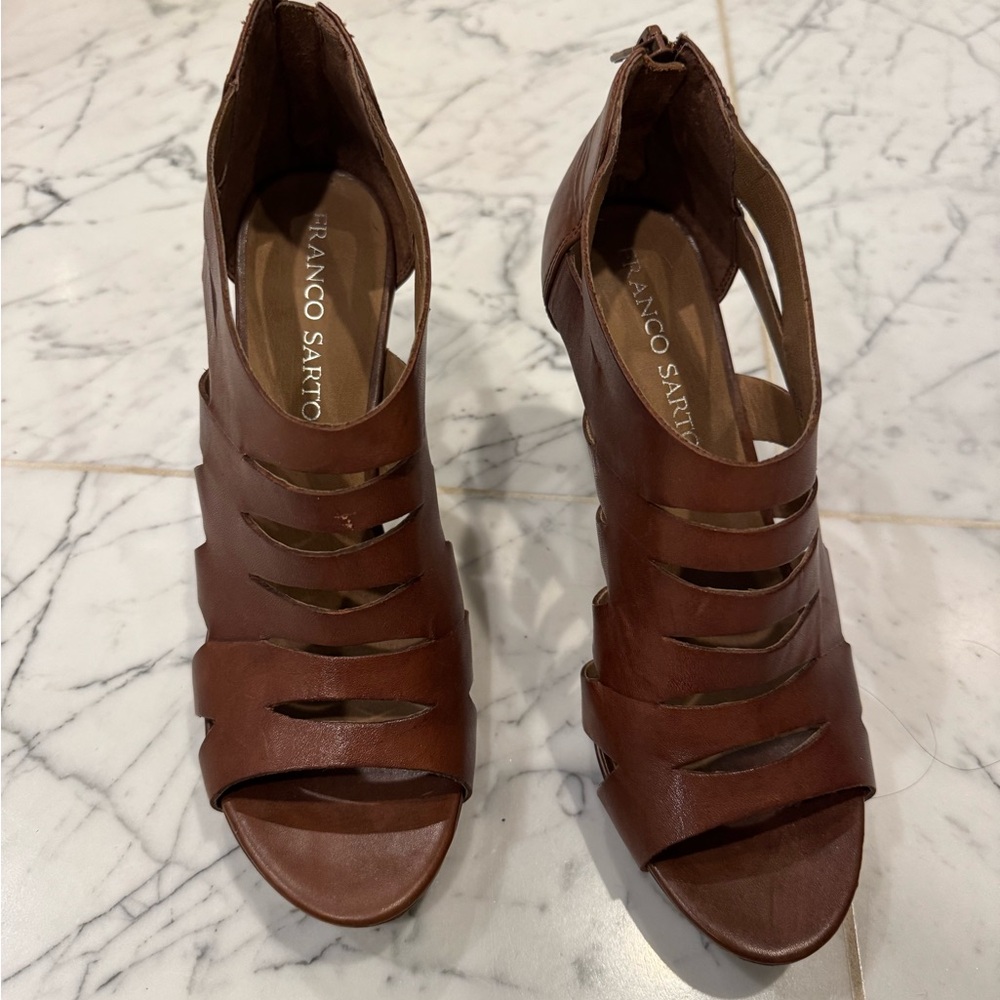 Franco Sarto Women's Tan Leather Heels